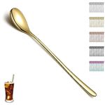 Evanda Iced Tea Spoons 12 Piece, Teaspoons, Stirring Bar Spoon, Coffee Spoon, Ice Cream Spoon, Cocktail Spoon, Tea Spoons (Gold)