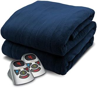 Biddeford Blankets Micro Plush Electric Heated Blanket Queen 180G Navy