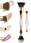 Faigy 4 in 1 Makeup Brush, Travel Makeup Brush Set, All in One Makeup Brush – Powder/Blush Brush, Foundation Brush, Blending Brush and Eyeshadow Brush, Small Makeup Brushes,Compact & Travel Essential