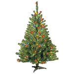 National Tree 4 Foot Kincaid Spruce Tree with 100 Multicolor Lights (KCDR-40RLO-S)