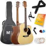 MX by 3rd Avenue Performance Series Acoustic Guitar Full Size Guitar Package with Natural Cutaway Spruce Top