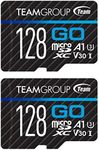 TEAMGROUP GO Card 128GB x 2 Pack Micro SDXC UHS-I U3 V30 4K for GoPro & Action Cameras High Speed Flash Memory Card with Adapter for Outdoor, Sports, 4K Shooting TGUSDX128GU364