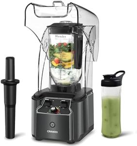 CRANDDI Commercial Quiet Blender, 2200 Watt Professional Countertop Blender with 80oz Pitcher, Built-in Pulse & 15-speeds Control, Smoothie Blender for Commercial and Home, K90 Grey