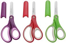 LIVINGO 5" Left and Right Handed Kids Scissors, Safety Blunt Tip Sharp Stainless Steel Blade Scissors for Children School Teacher Use Crafting Cutting Paper, 3 Pack Assorted Colors