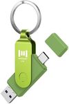 MOSDART 1TB USB C Dual Flash Drive Speed Up to 150MB/s with Keychain - 2 in 1 OTG USB3.1 Type-C Thumb Drive Memory Stick for USB-C Android Phones, iPhone 15, MacBook, iPad, Computers, etc. Green