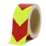 XFXIA Reflective Tape Waterproof High Vis Reflector Tape 5cm*10m Reflective Tape Safety Warning Adhesive Tape Outdoor for Vehicles Car Truck Motorcycle Trailer Camper on Night Red & Yellow