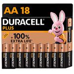 Duracell Plus AA Batteries (18 Pack) - Alkaline 1.5V - Up To 100% Extra Life - Reliability For Everyday Devices - 0% Plastic Packaging - 10 Year Storage - LR6 MN1500