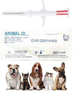 Smoostart 20 Pack 1.25x7mm Universal Standard Pet Microchip, ISO11784/ISO11785/FDX-B Pet ID Tags, 15 Bit Microchip Dog for Animal/Pet/Dog/Cat/Pig