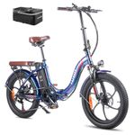 Fafrees Electric Bike, 20" Folding Electric Bikes for Adults, 36V 18Ah/648Wh Removable Battery Ebike 120-150KM Mileage Pedal Assist MTB, 3.0" Fat Tire Electric Bike for Man Women, F20 Pro Blue