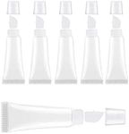 BlingKingdom 6pcs Lip Gloss Tubes 8ml Clear Soft Empty Lip Balm Containers Refillable Mini Cosmetic Tubes for Comestic Makeup and Travel Toiletries, Clear