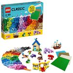 LEGO 11717 Classic Bricks Bricks Plates, Large Creative Building Toy for Kids, Gift for Boys and Girls age 4 plus with Wheels, Windows & 4 Baseplates