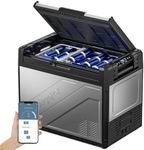 BougeRV Rocky 12 Volt Portable Refrigerator, 69 Quart Dual Zone Car Fridge Freezer with Metal Casing & APP Control, Compressor Cooler 12/24V DC, 110~240V AC for Overlanding, Camping, Travel,RV,Truck