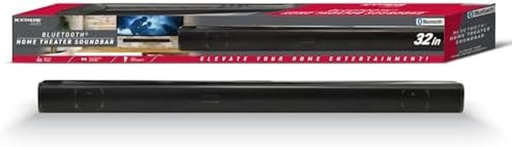 Xtreme 32” Inch Bluetooth Soundbar, True Wireless Stereo Home Theater Speaker with IR Remote, Built-in Controls for Power, Mode, Play/Pause, Volume, Mounting Bracket, Powerful Bass & Crisp Highs