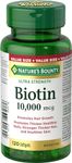 Nature's Bounty Biotin, 10000mcg, Softgels, Promotes Hair Growth, Thicker Hair, Healthy Skin and Nails, Helps body metabolize fats, carbohydrates, and proteins, 120 Count, Value SIze