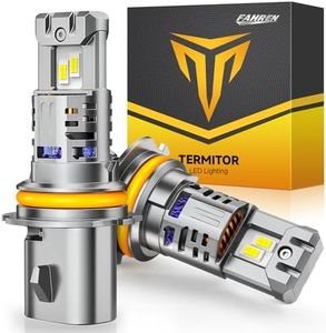 Termitor Latest & Brightest 9007 led Bulbs, (1200%) 12X 90,000LM Extreme Brightness HB5 bulb, 6500K Cool White, IP68 Waterproof, Plug-N-Play, Pack of 2, HID bulbs,1:1 Size Replacement