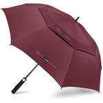 ZOMAKE Large Golf Umbrella 62 Inch - Grand Parapluie de Golf Automatic Open Double Canopy Vented Windproof Oversize Men's Golf Umbrellas for Rain Stick Umbrellas(Burgundy)