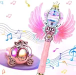 Skirfy Princess Wands for Little Girls, Magic Wand Toys for Girls with Spinning LEDs and Magic Sound, Great Thanksgiving for Girls, Pink