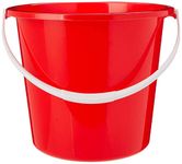 Jantex Round Plastic Bucket 10 Litre, Red, Colour Coded Bucket, Colour Coded Cleaning, Plastic Red Bucket, CD807