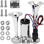 600DB Super Loud Car Electric Horn 12V Dual Trumpets Air Horn Kit with Compressor Unit for Truck Boat Train Speaker