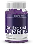 Testboost Gummies for Men - Natural Testosterone Supplement - Zinc and Magnesium Booster with Maca & Fenugreek - Natural Grape Flavoured, Suitable for Vegans