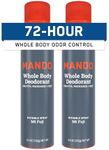 Mando Whole Body Deodorant For Men - Invisible Spray Deodorant - 72 Hour Odor Control - Low Irritation Formula - Aluminum Free, Benzene Free - 3.6 ounce Cans (Pack of 2) - Mt Fuji