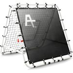 Adjustable Football Rebounder Net – Double-Sided Soccer Training Goal for Kids & Adults, Portable PE Mesh Kickback Target for Shooting/Passing Practice – Folding Design for Garden & Indoor Use, White