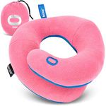 BCOZZY 3-7 Y/O Kids Travel Neck Chin Supporting Pillow for Traveling in a Car seat, Provides Double Support for Toddlers in Road Trips, Must Have Travel Essential, Carry Bag, Small Size, Pink