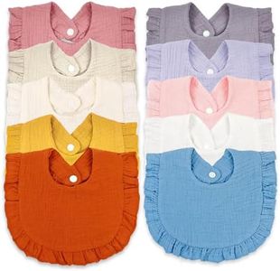 EllieHouse Baby Bibs for Girls Boys 10 Pack Muslin Drooling Teething Drool Teeth Bibs Muslin Cotton Soft Bibs for Infant Toddler Essentials