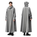 PALAY® Long Rain Coat, Waterproof Raincoat for Adults Reusable Hooded Rain Poncho with Wide Brim Lightweight Unisex RainCoat for Hiking, Travel, Motorcycle Riding (Length 126cm)