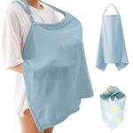 YINENGD Nursing Cover for Breastfeeding, Muslin Breast Feeding Covers Up with Adjustable Strap, Breathable Breastfeeding Apron with Baby Bandana, for Mother Nursing Apron