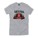 Dot Badges Sebastian Vettel Car Formula One F1 - Grey - for Casual Motorsport Branded Street wear for Men and Women T-Shirt Clothing Merchandise- XXXL