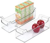 InterDesign Refrigerator and Freezer Storage Organizer Bins for Kitchen, 5" x 5" x 14.5", Set of 2, Clear