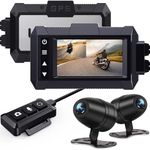 MD10PRO Motorcycle Full Waterproof Dash Cam, ZOMFOM Motorcycle Camera with Front and Rear FHD 1080P, 3'' IPS Screen, Parking Mode, Wired Remote, Built-in GPS, Wi-Fi, Max up to 256GB