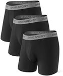 DAVID ARCHY Men's Luxury Modal Underwear Breathable Soft Comfort Lightweight Boxer Briefs no Fly in 3 Pack (S, Black), Black