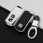 SANRILY Soft TPU 2 Button Key Fob Cover for Honda PCX 150 Hybrid X-ADV 2018 2017 SH125 Scoopy SH300 Forza 125 300 2018 Motorcycle Scooter Smart Key(Keyless) with Keychain Silver