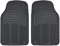 BDK ProLiner Floor Mats for Cars Trucks SUV, 2-Piece All-Weather Car Mats with Universal Fit Design, Durable Car Floor Mats with Capture Ridges, Waterproof Rubber Floor Mats for Cars (Black)