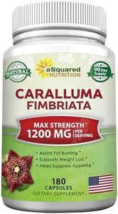 Caralluma Fimbriata 1200mg - 180 Capsules, Natural Extract Weight Loss Diet Pill Supplements, Best Natural Plant Root Appetite Suppressant & Pure Energy Booster, Max Strength Slim Lean Fat Burn