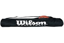 Wilson Basketball Bag, Elongated for Up to 5 Balls with Zipper, Adjustable Shoulder Strap, Black, WTB1810, Uni