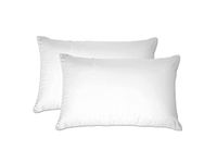 OSIANSTAR Feather Goose Down Pillow 20 x 36 Inch | Soft & Fluffy Luxury Bed Pillow | Natural Goose Feather Filling | Breathable Cotton Cover | Medium Firm Support for Sleeping - Pack of 2