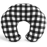 The Peanutshell Black & White Buffalo Plaid Nursing Pillow for Breastfeeding, Pillow & Nursing Pillow Cover for Baby Boys or Girls