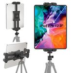 Cenawin Tablet Tripod Mount for iPad Pro Tablet Tripod Adapter with Ball Head for Selfie Stick Rod Camera Monopod, Tripod Holder for iPad Pro, iPad Air, iPad Mini, 4.7-12.9" Tablets Cell Phones