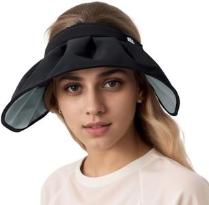 BENEUNDER Sheel Sun Hats for Women Wide Brim Foldable UV Protection UPF50+ Visors for Outdoor Travel Vacation Black