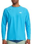 Willit Men's Rash Guard Swim Shirts SPF Water Sun Shirt Long Sleeve UPF 50+ UV Protection Loose Fit Quick Dry Blue M