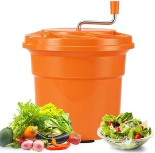 Fnova Commercial Salad Spinner, 6.6 Gal / 26.42 Qt Salad Spinner with 4.92 ft Drain Tube & Anti-Slip Feet, Large Manual Lettuce Spinner for Catering, Home, Farm