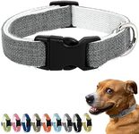 Pawsitive Hemp Dog Collar - Hypoallergenic Dog Collar, Great Dog Collar for Sensitive Skin, Soft Collar for Dogs, Soft Organic Dog Collar Earth Friendly (Small, Grey)