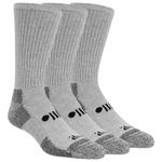 Jeep Womens Classic Cotton Crew Socks 3 Pair Pack - Moisture Wicking, Cushioned Comfort, Gray, 5-10