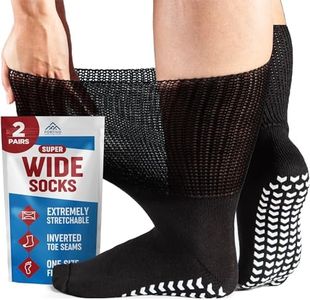 Extra Wide Socks for Swollen Feet - Extra Wide Bariatric Socks, Non Slip Cast Sock, Diabetic Edema Socks - Swollen Feet Socks Women, Extra Wide Mens Socks, Edema Socks and Lymphedema Socks - Black