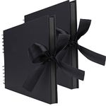 Tosnail 2 Pack 80 Pages Scrapbook Album, Photo Album Memory Book, Total 160 Pages - Black