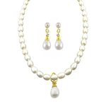 Sri Jagdamba Pearls Dealer Freshwater Pearl Pendant Necklace set | Necklace to Gift Women & Girls| With Certificate of Authenticity