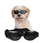 Namsan Dog Goggles Small Breed UV Lens Doggy Sunglasses for Small Dogs Eyes Protection Outdoor Antifogging Snowproof Windproof Dog Glasses, Adjustable, Classic Black